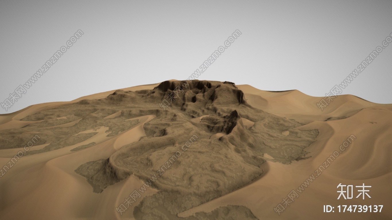 多山的沙漠CG模型下载【ID:174739137】