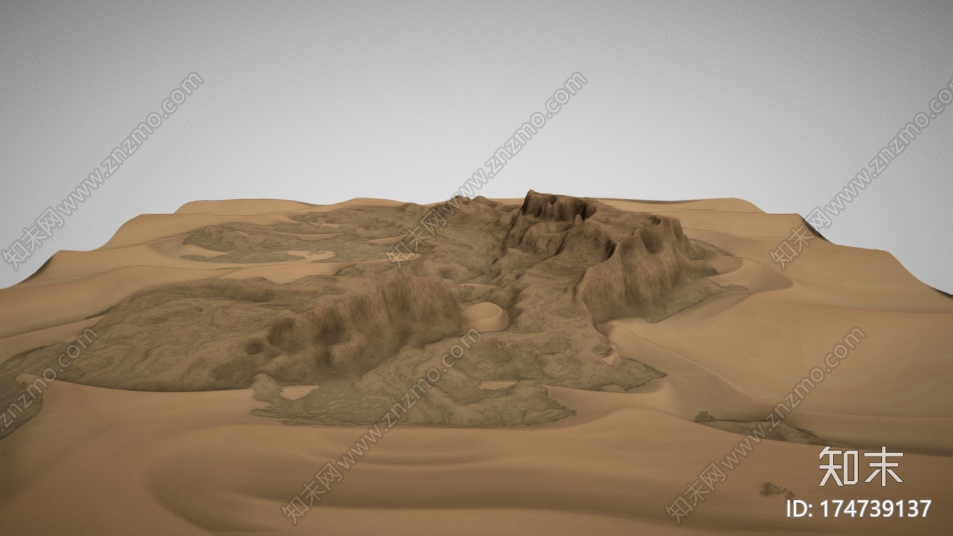 多山的沙漠CG模型下载【ID:174739137】