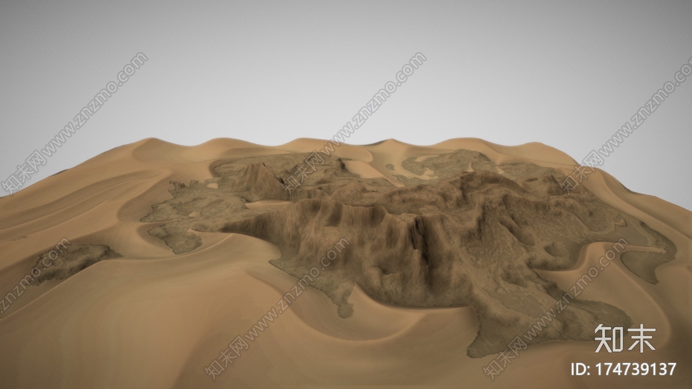 多山的沙漠CG模型下载【ID:174739137】
