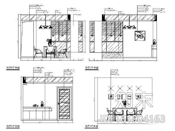 现代风格别墅装修图(含效果)cad施工图下载【ID:161904163】