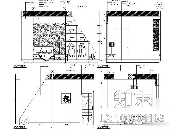 现代风格别墅装修图(含效果)cad施工图下载【ID:161904163】