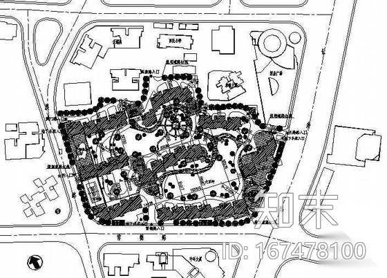 某高层住宅小区建筑规划总图cad施工图下载【ID:167478100】