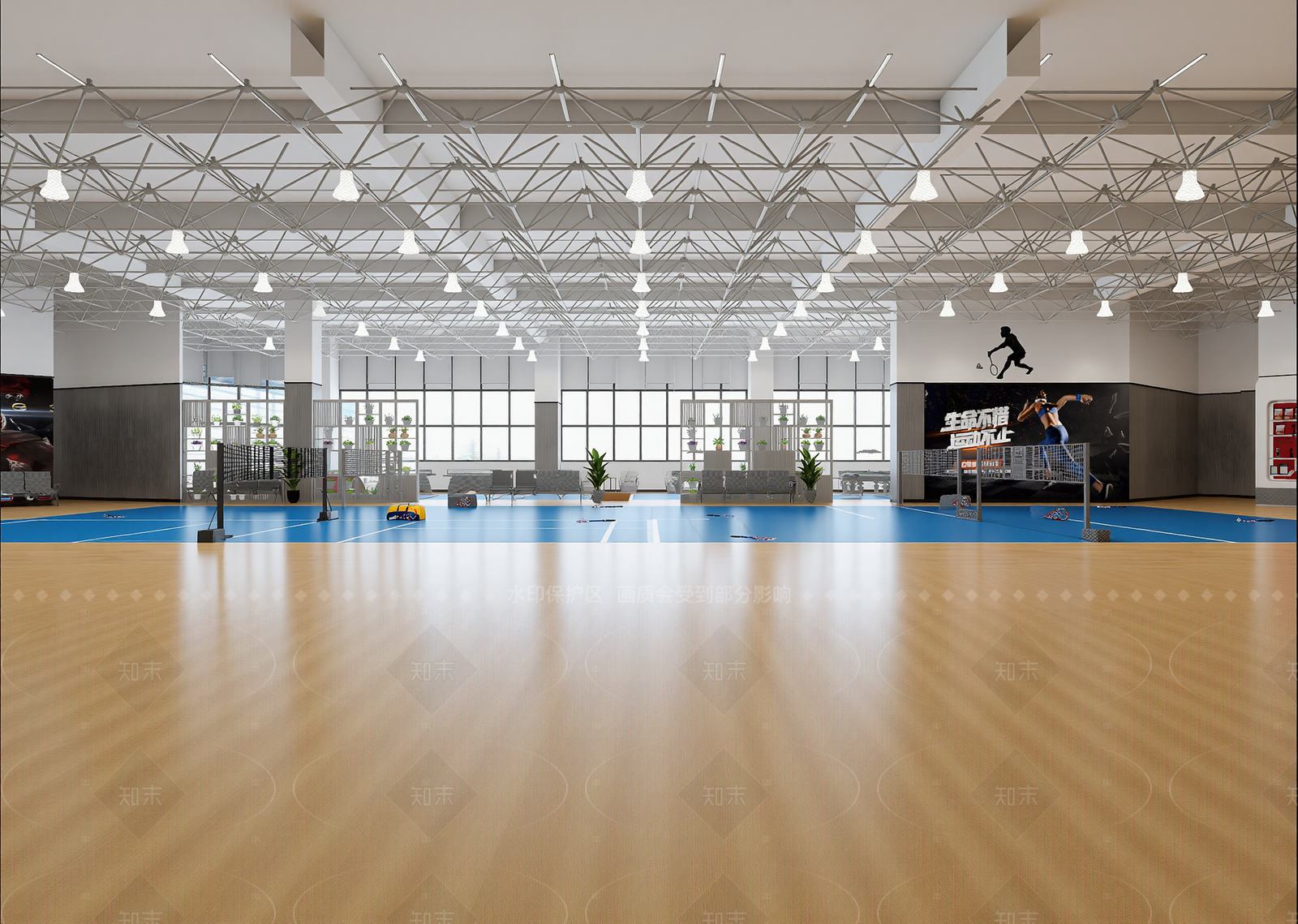 现代乒乓球室3D模型下载【ID:1214990035】