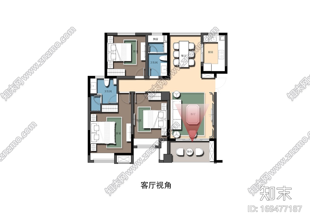 华毅首府C户型样板房|CAD施工图+效果图|施工图下载【ID:169477187】