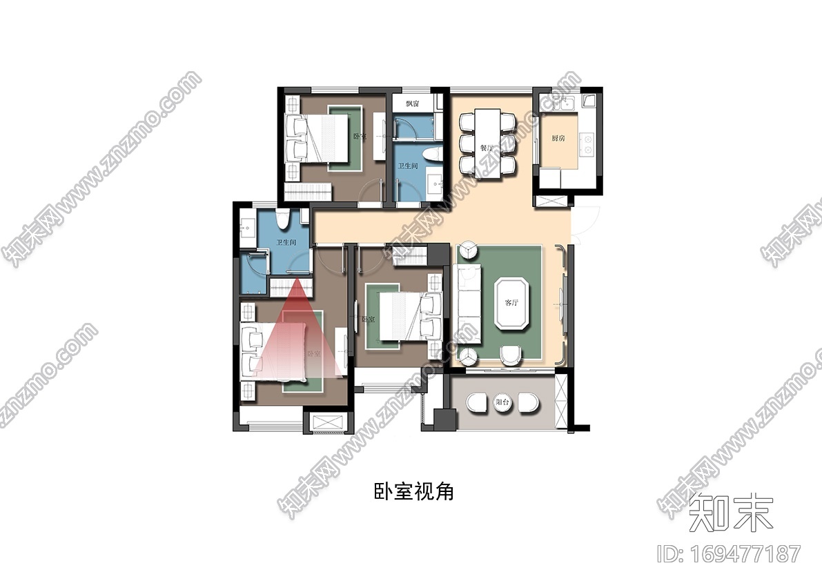 华毅首府C户型样板房|CAD施工图+效果图|施工图下载【ID:169477187】