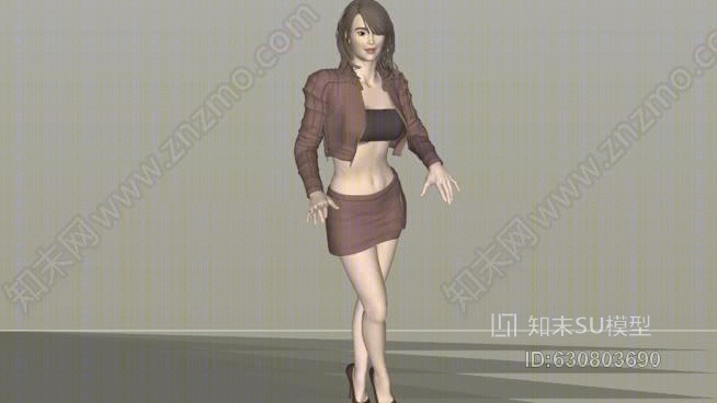 站立的女孩SU模型下载【ID:630803690】