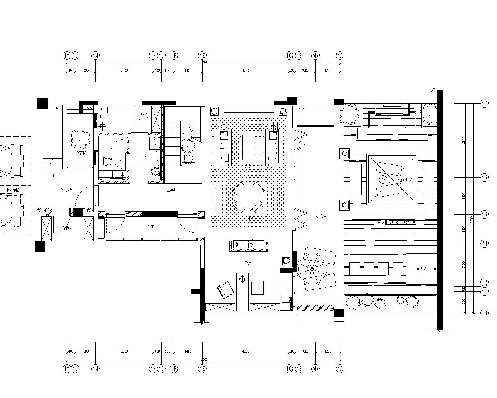 重庆万科悦湾350平复式样板房室内设计CAD施工图+设计方...cad施工图下载【ID:160105148】