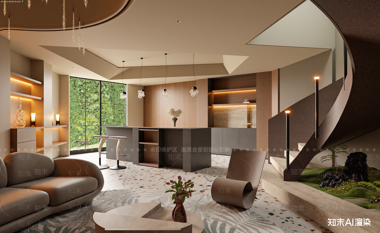 现代客餐厅3D模型下载【ID:1221994747】