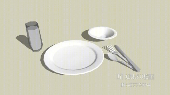 餐具组合SU模型下载【ID:47775504】