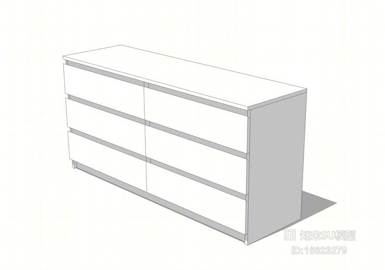 宜家风格斗柜SU模型下载【ID:16623279】