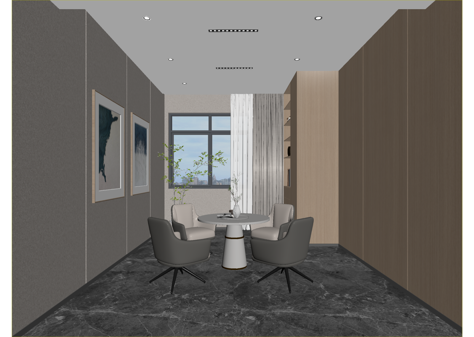 现代接待室3D模型下载【ID:1214588367】