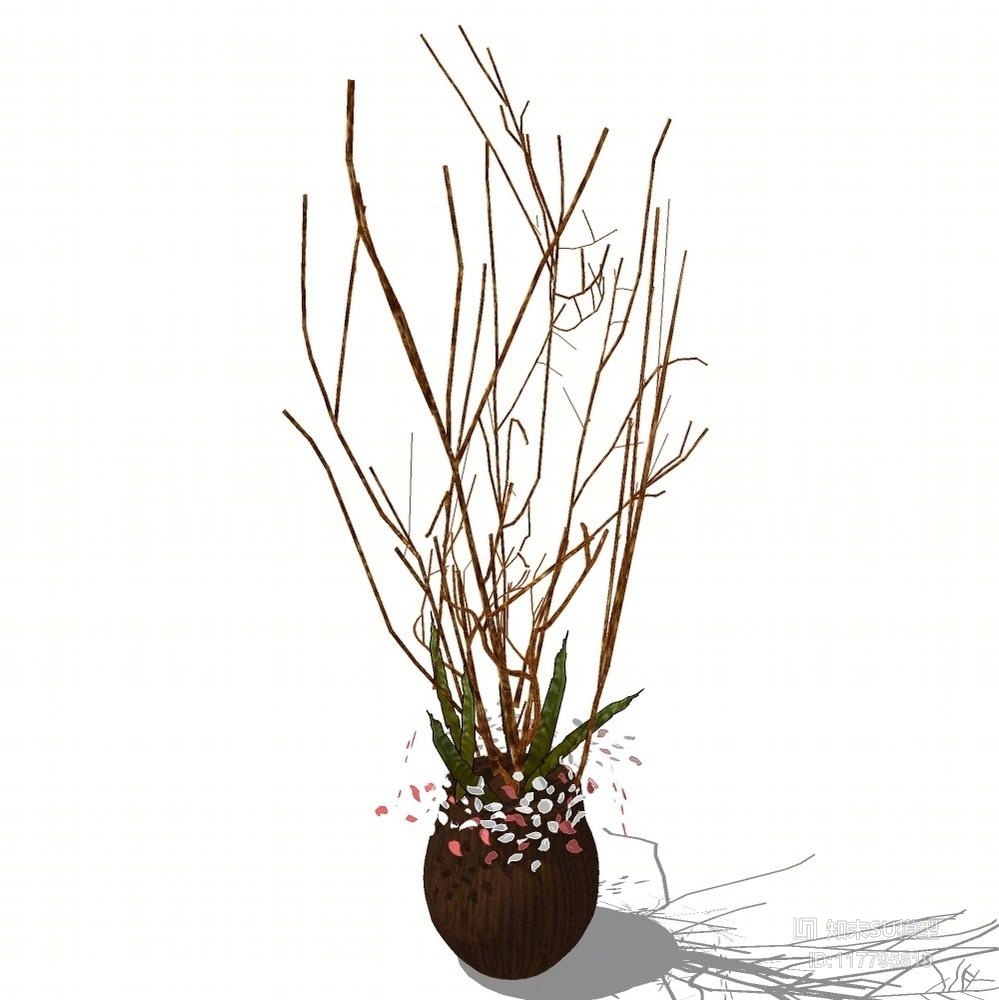精品免费盆栽SU模型下载【ID:117795819】