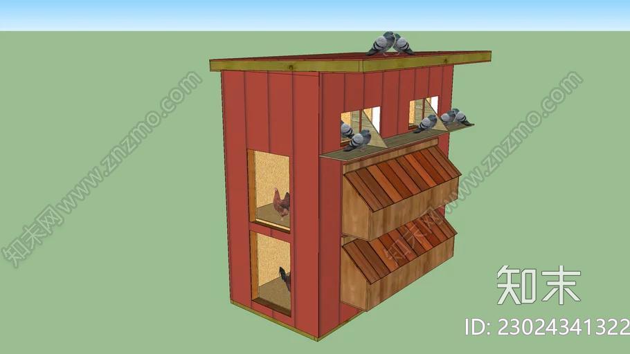 鸡鸽舍SU模型下载【ID:1161795854】