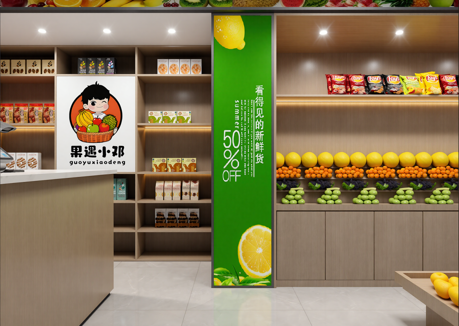 现代水果店3D模型下载【ID:1215135895】