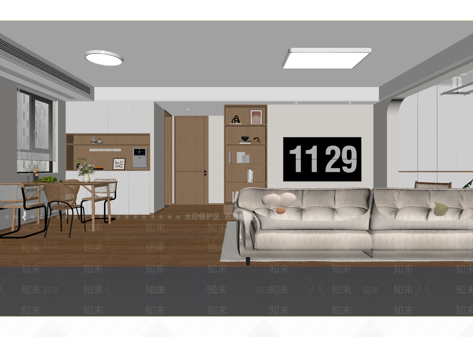 原木客餐厅3D模型下载【ID:1215079795】
