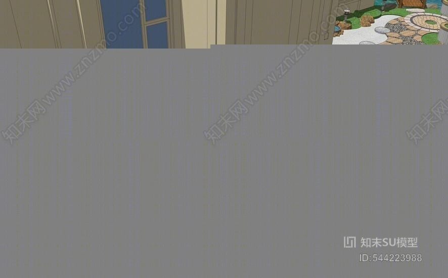 现代庭院景观SU模型下载【ID:544223988】