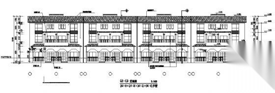 某三层联排别墅建筑方案cad施工图下载【ID:149920159】