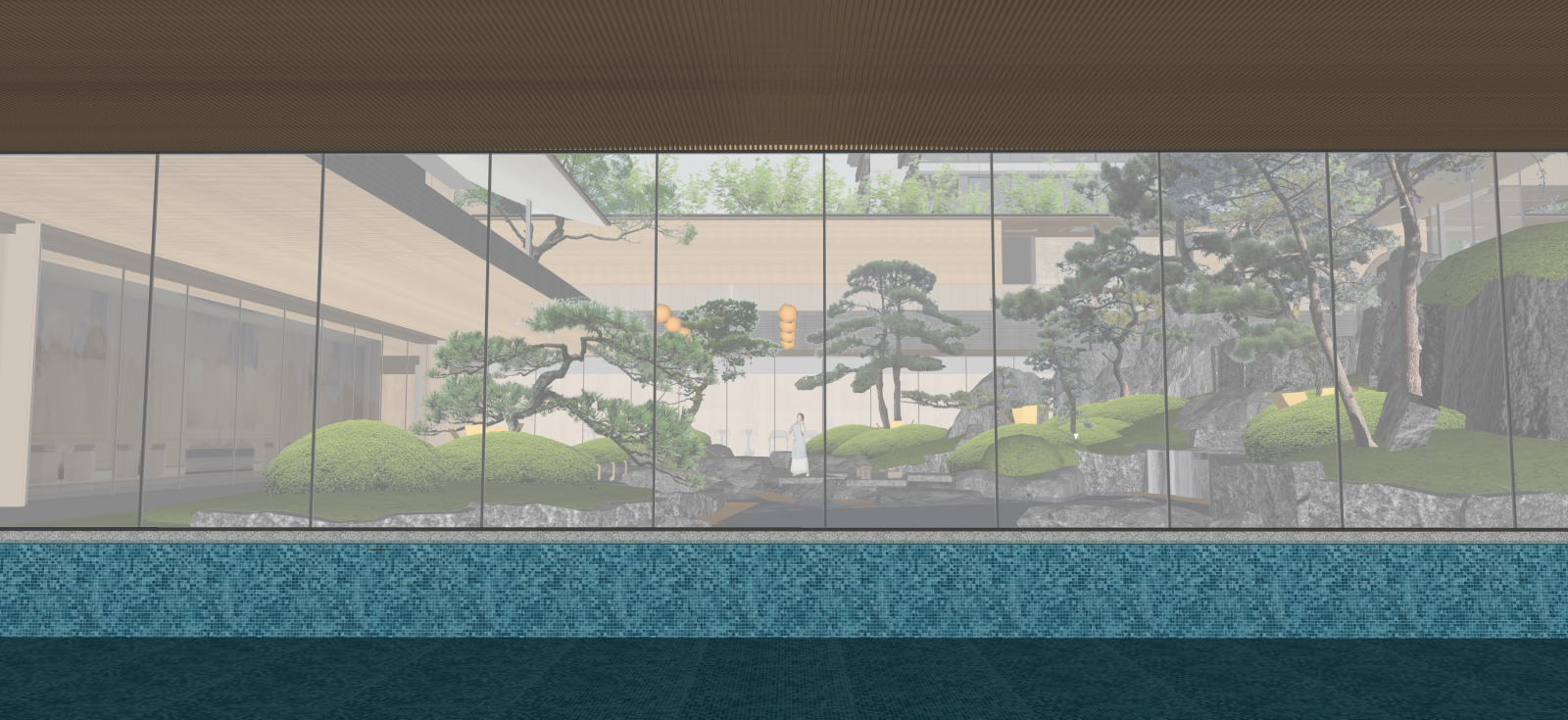 新中式别墅庭院SU模型下载【ID:1222128927】