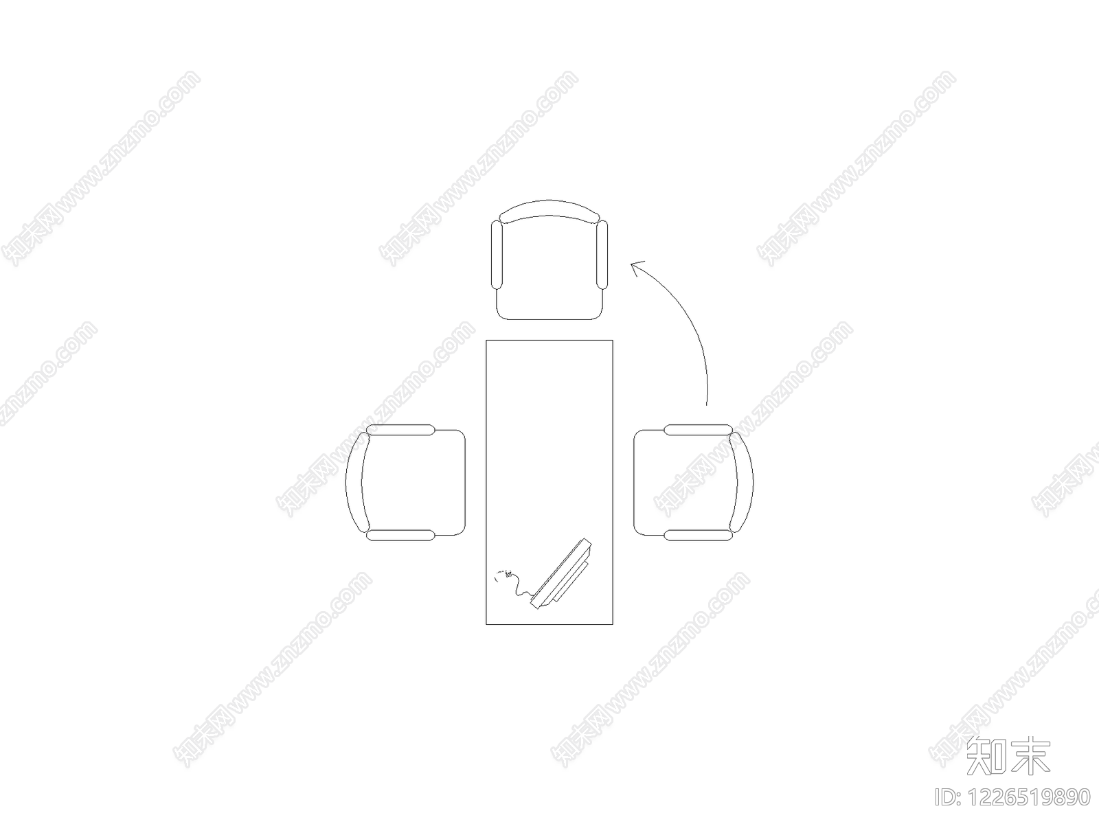 椅子cad施工图下载【ID:1226519890】