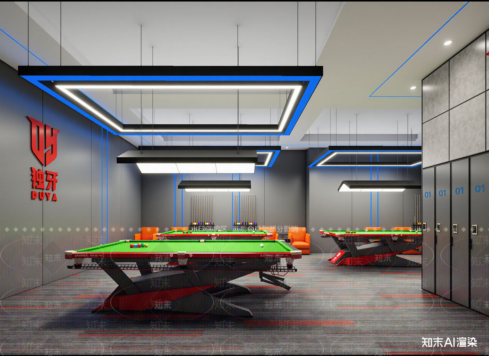 现代台球室3D模型下载【ID:1214988453】