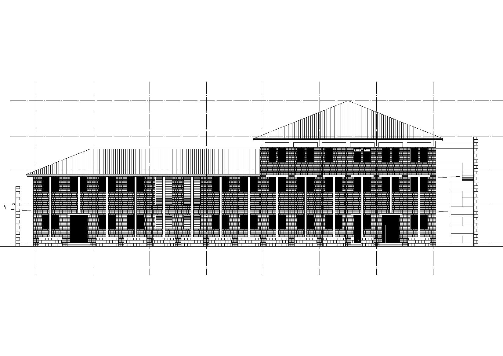 [河南]洛阳师范学院一食堂建筑施工图（CAD）cad施工图下载【ID:165158145】