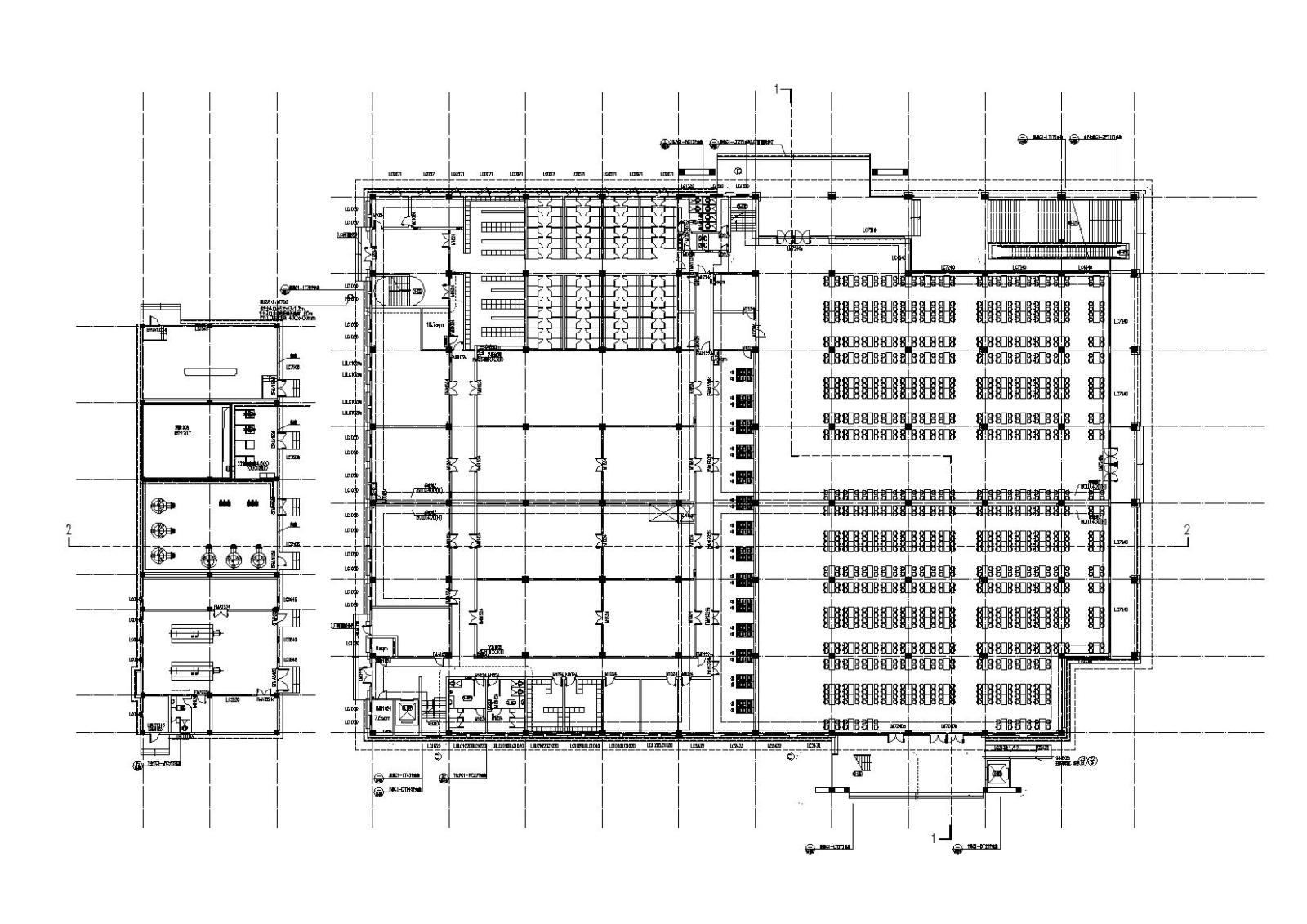 [河南]洛阳师范学院一食堂建筑施工图（CAD）cad施工图下载【ID:151651189】