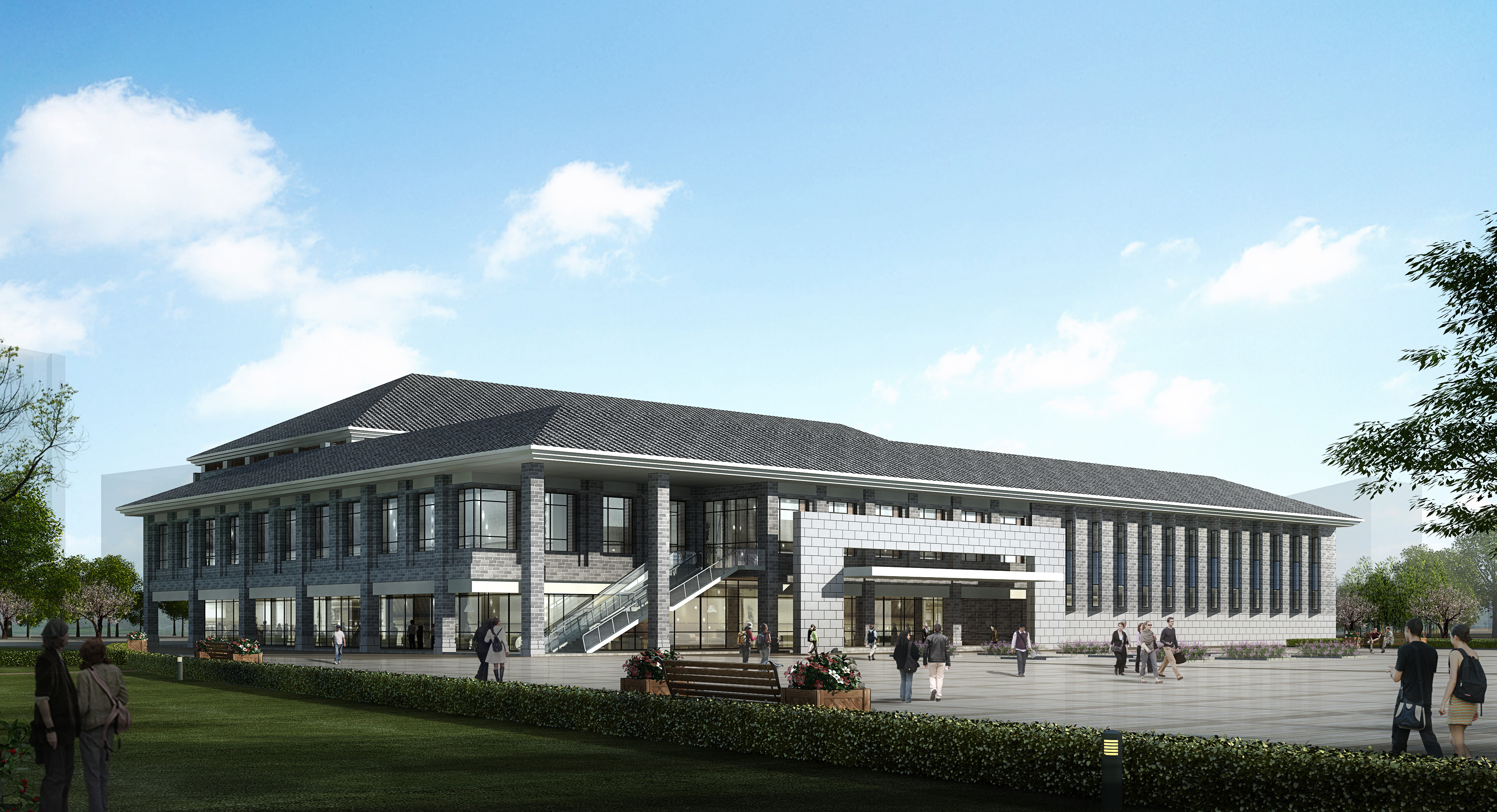 [河南]洛阳师范学院一食堂建筑施工图（CAD）cad施工图下载【ID:165158145】