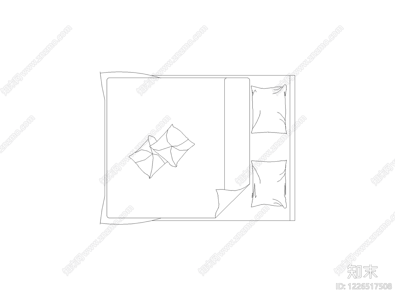 现代,新中式床CAD图纸