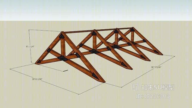 金刚石铁桁架SU模型下载【ID:47286308】
