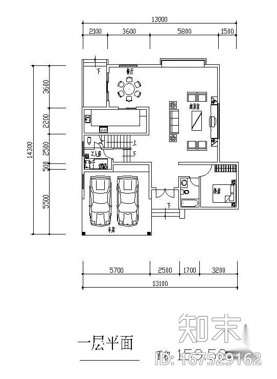 三层独栋别墅户型图(160/128/75)cad施工图下载【ID:167529162】