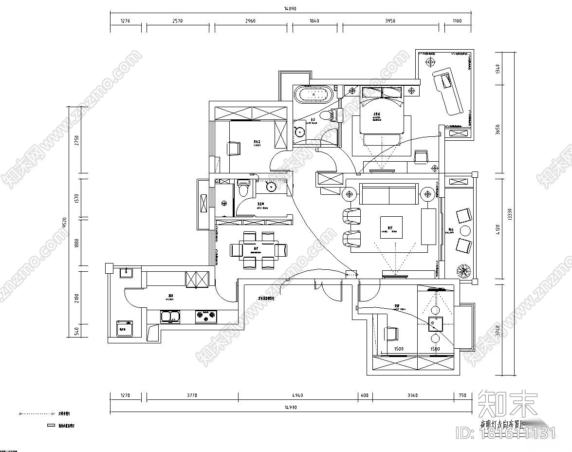 [江苏]常熟世茂三期现代简约风格现代简约室内施工图设计cad施工图下载【ID:181611131】