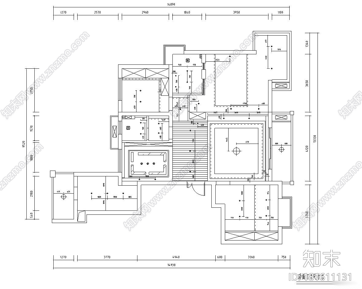 [江苏]常熟世茂三期现代简约风格现代简约室内施工图设计cad施工图下载【ID:181611131】