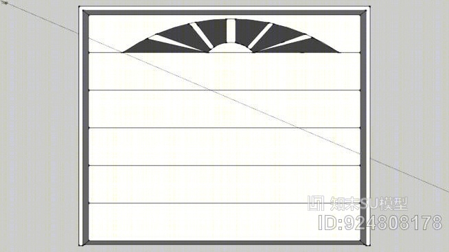圆窗车库门SU模型下载【ID:924808178】