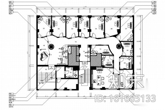 [温州]大型综合音乐培训艺术学校室内施工图cad施工图下载【ID:161685133】