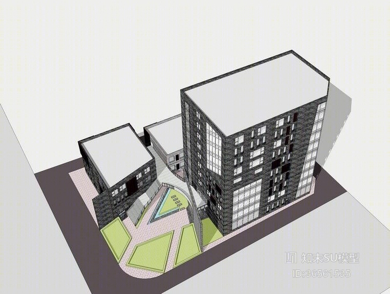 现代风格商住楼SU模型下载【ID:36561535】