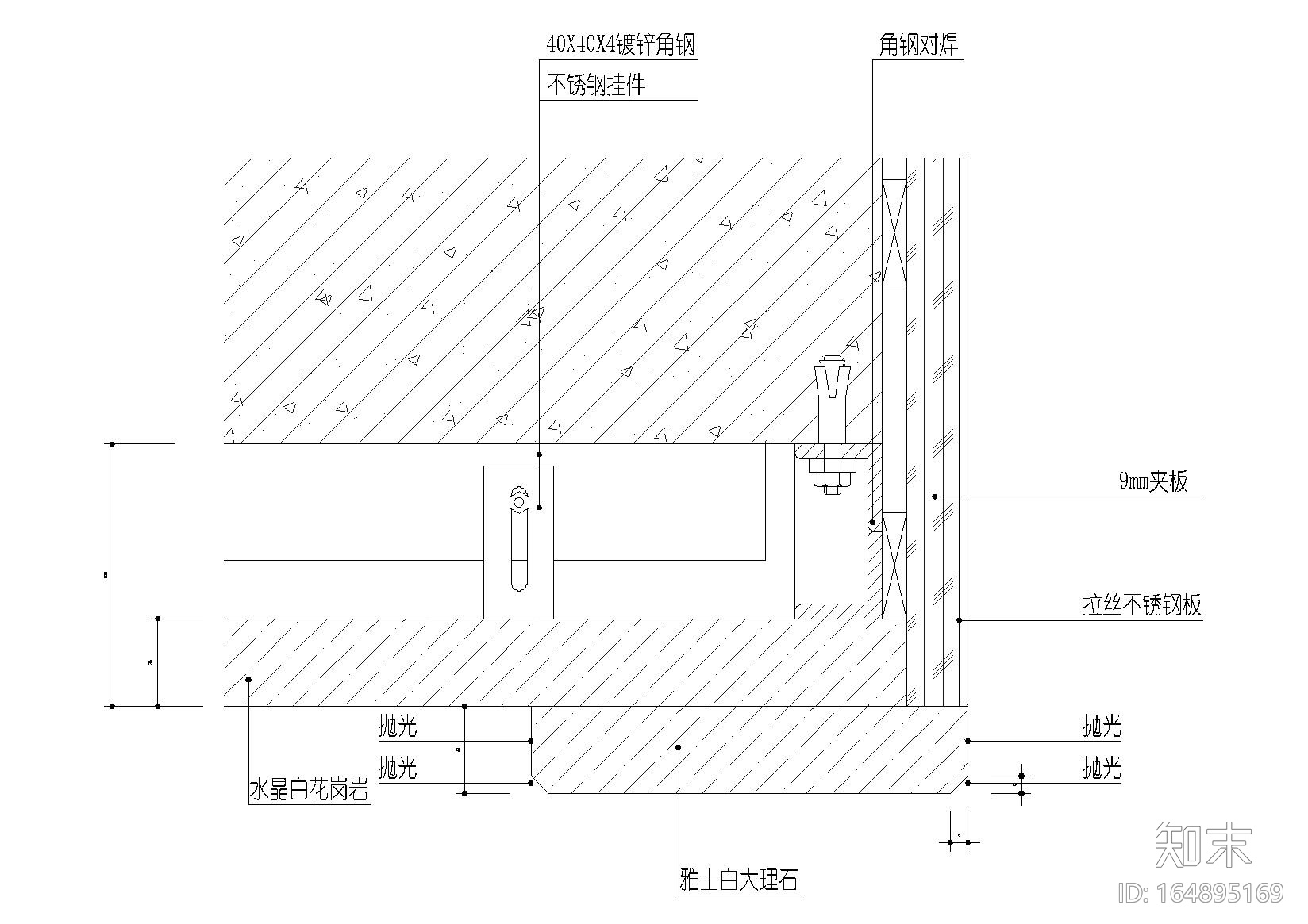 干挂石材竖剖，阳角，铝板拼接等节点大样图施工图下载【ID:164895169】