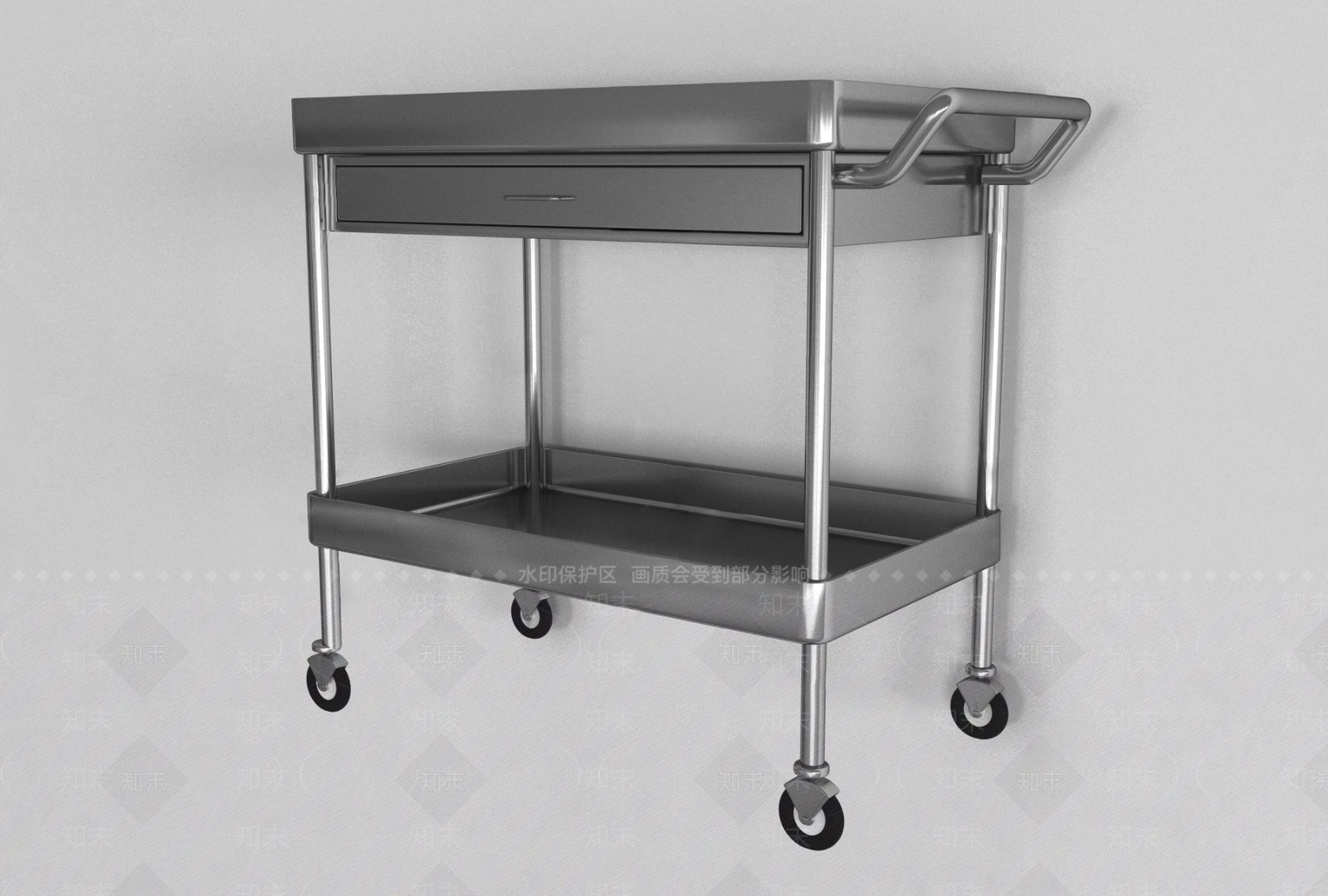 现代金属移动餐车3D模型下载【ID:1108673451】