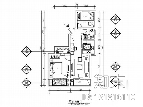 [上海]精品唯美田园乡村风格两居室CAD装修施工图（含效...施工图下载【ID:161816110】