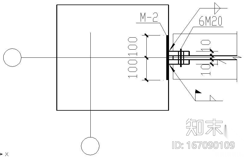 某钢梁与混凝土柱节点构造详图(8)cad施工图下载【ID:167090109】