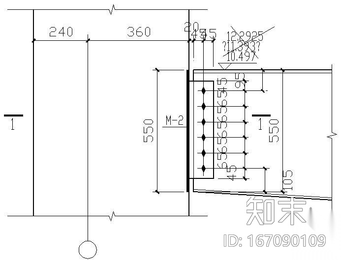 某钢梁与混凝土柱节点构造详图(8)cad施工图下载【ID:167090109】