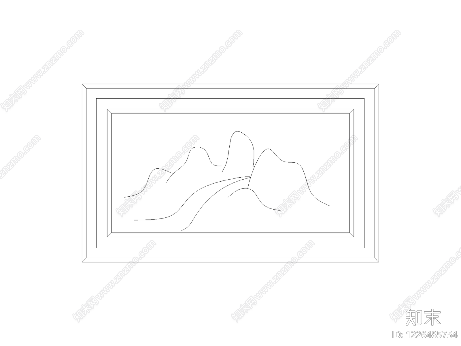 挂画cad施工图下载【ID:1226485754】