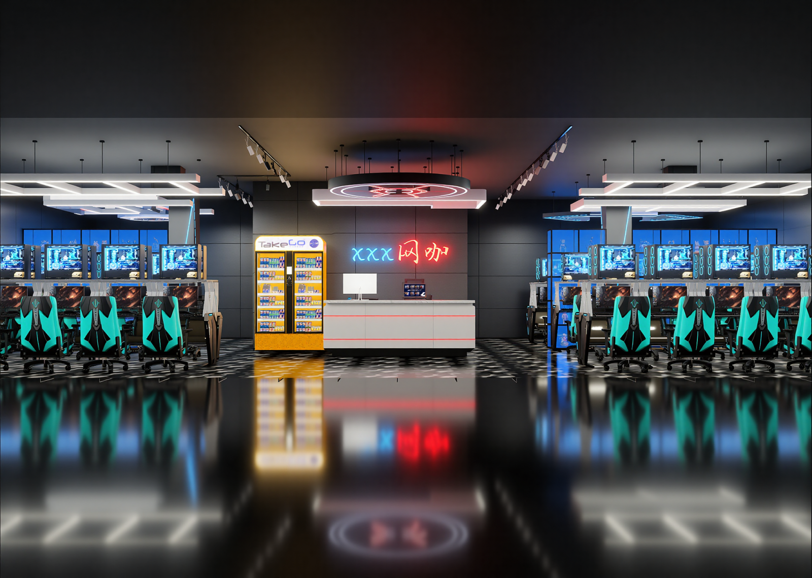 现代网吧网咖3D模型下载【ID:1215197929】