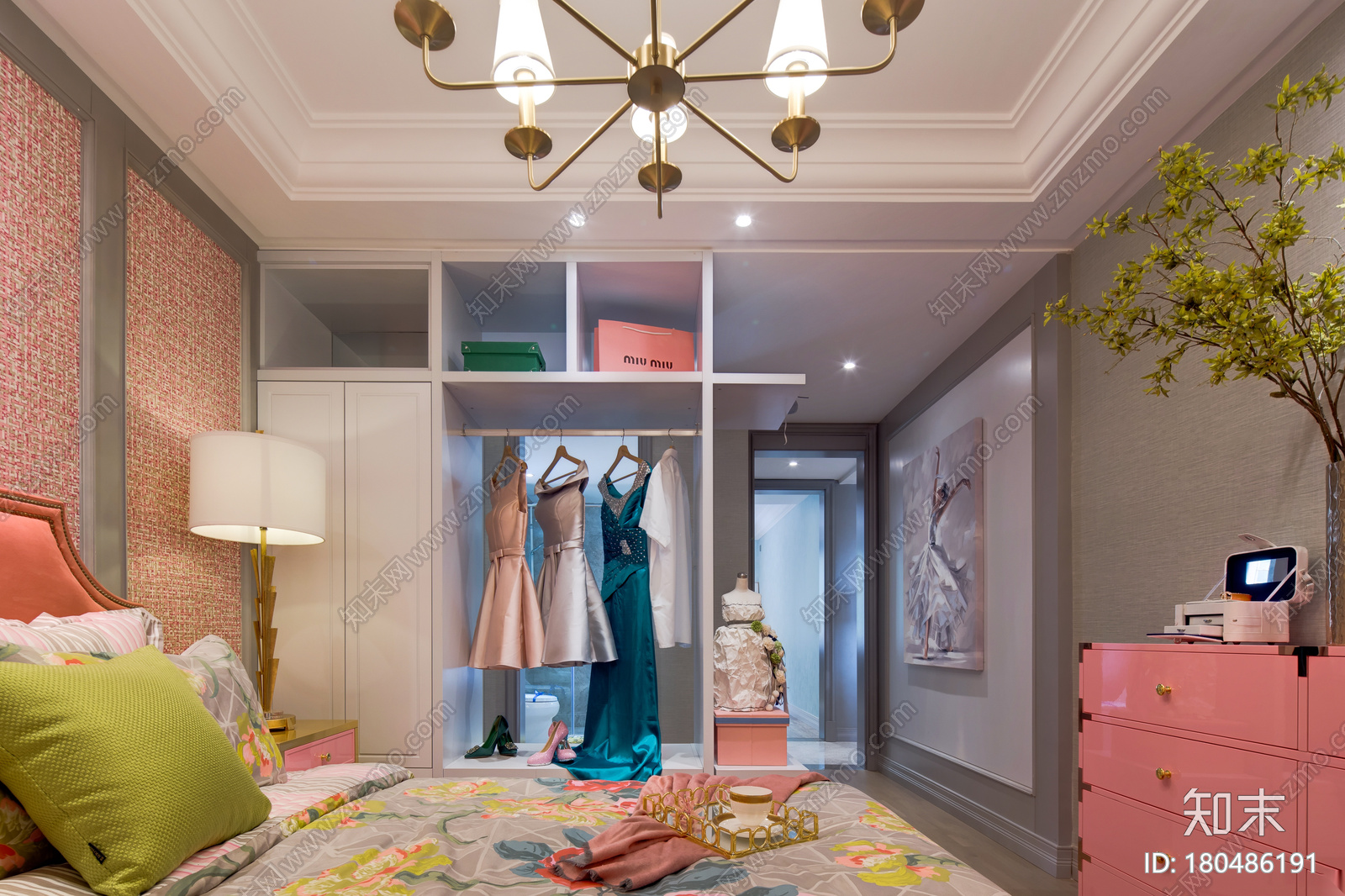 沈阳市美的时代城105平​样板房装修施工图施工图下载【ID:180486191】