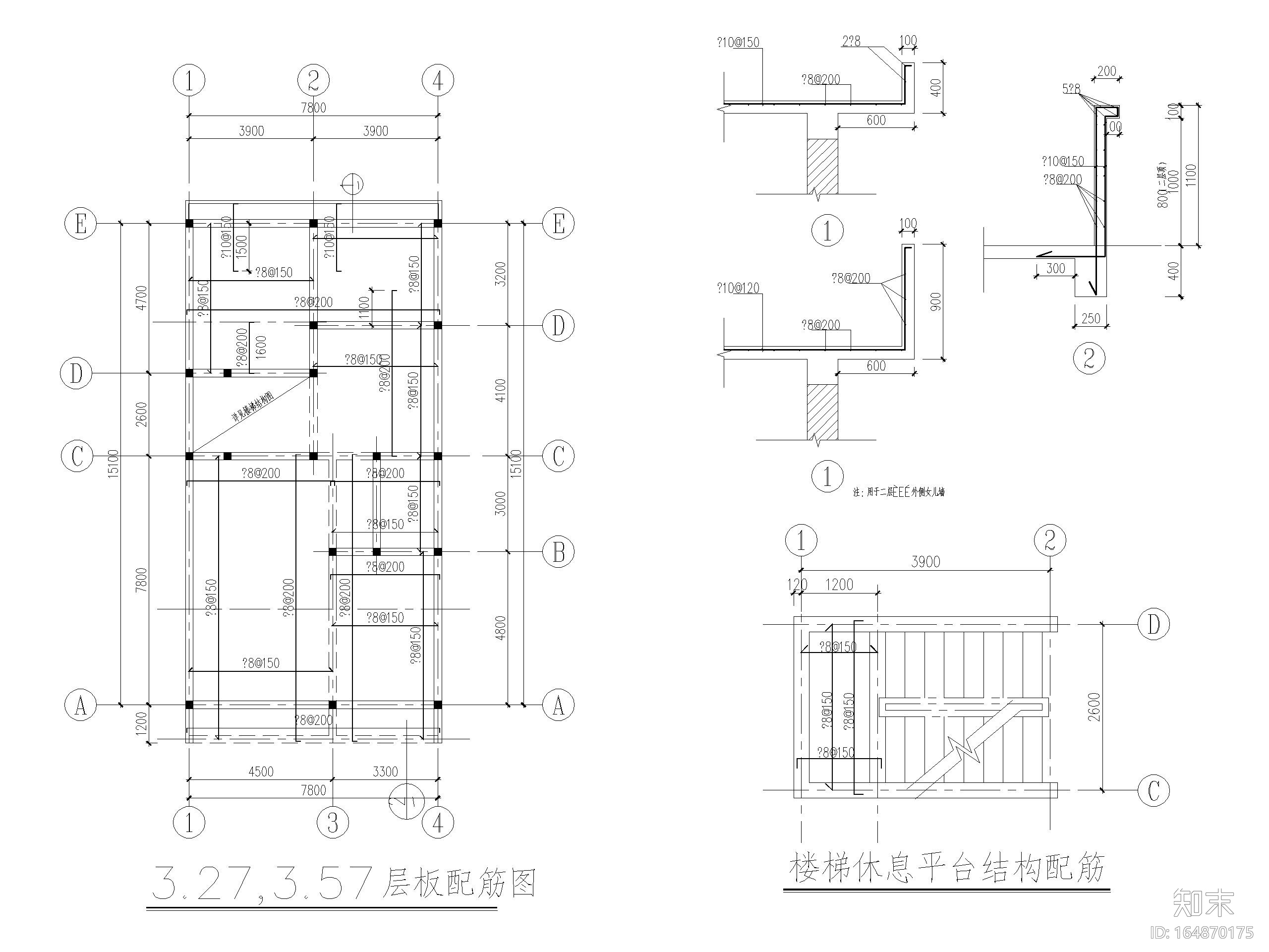 小面宽农村二层设计图cad施工图下载【ID:164870175】