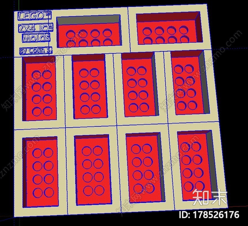 乐高冰块儿模子3d打印模型下载【ID:178526176】