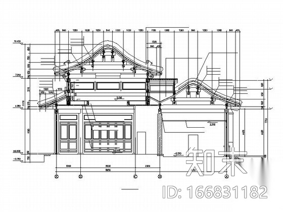 [仿古]某单层戏楼建筑方案图cad施工图下载【ID:166831182】