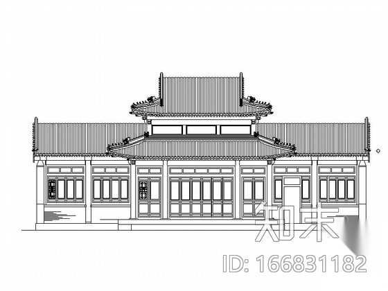 [仿古]某单层戏楼建筑方案图cad施工图下载【ID:166831182】