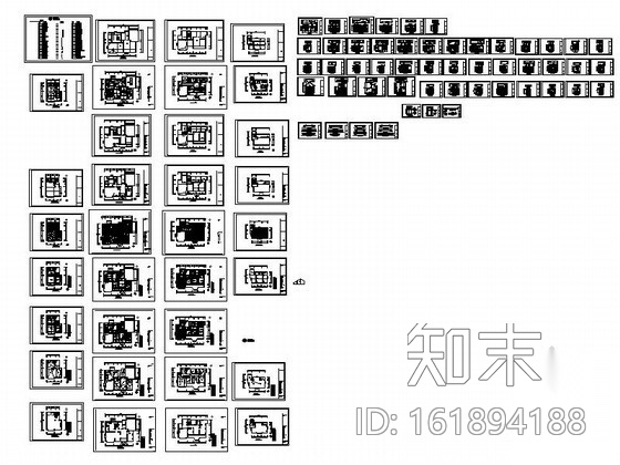 [温州]三层别墅室内全套装修图cad施工图下载【ID:161894188】