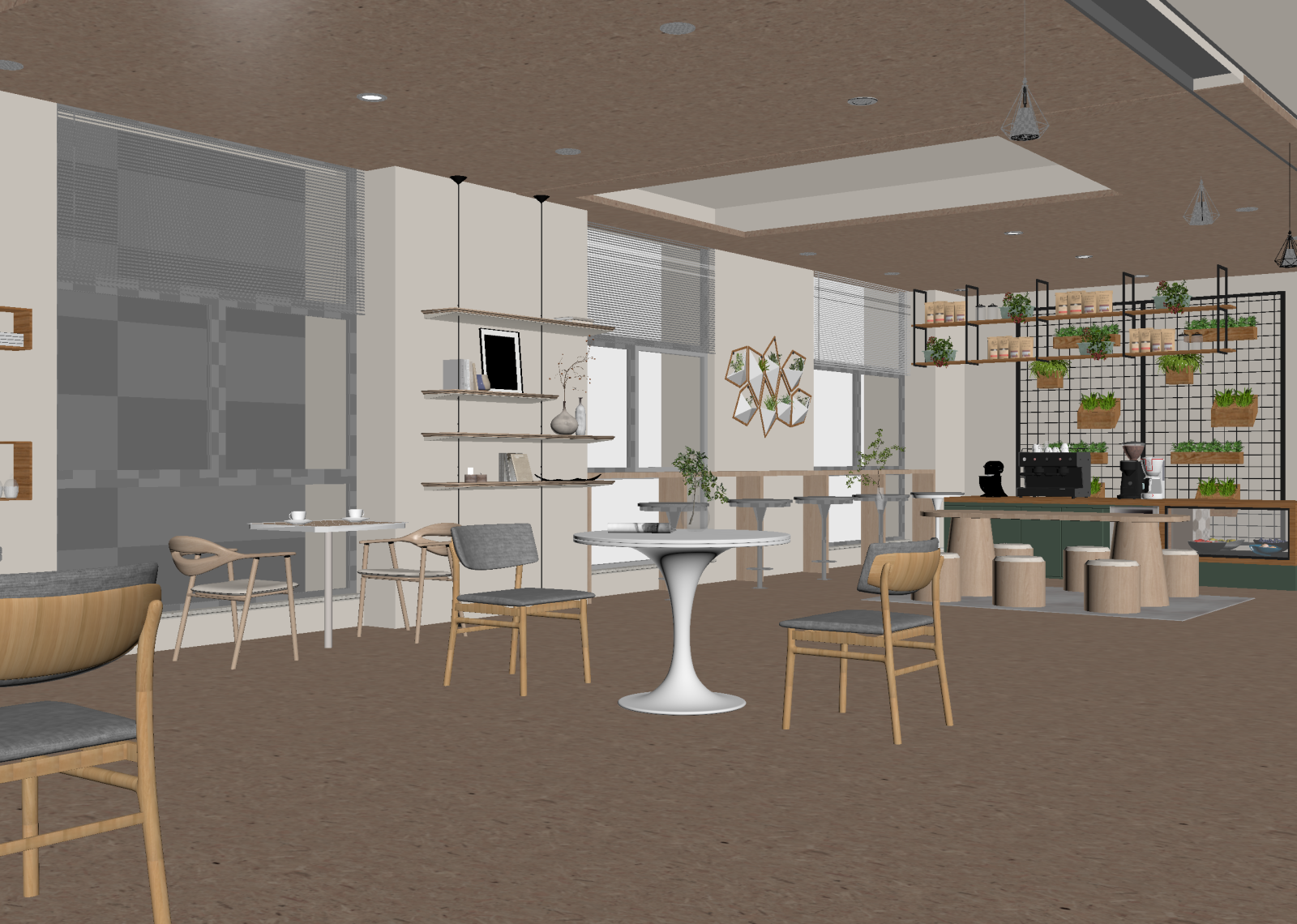 现代咖啡厅3D模型下载【ID:1214341573】