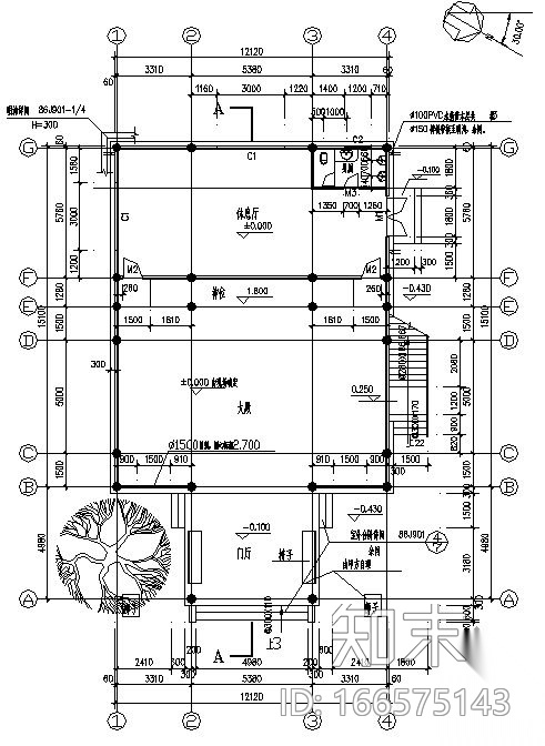 某三层重檐古建施工图cad施工图下载【ID:166575143】